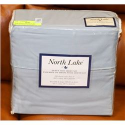 NEW NORTH LAKE BLUE 300 THREAD COUNT QUEEN SIZE