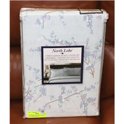 NEW NORTH LAKE 3 PIECE LIGHT BLUE FLORAL QUEEN