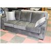 GREY FABRIC SOFA WITH ACCENT CUSHIONS