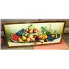 Image 1 : VINTAGE CURVED GLASS FRUIT PICTURE.