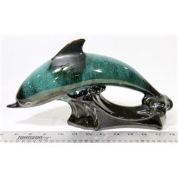 BLUE MOUNTAIN POTTERY DOLPHIN. 12" X 7"