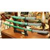 Image 1 : 3PC GREEN SHEATH KATANA COLLECTIBLE SWORDS WITH