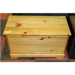 SOLD PINE WOODEN STORAGE CHEST, 31"X15.5"X18".