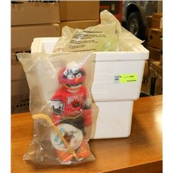 BOX WITH 4 CLASSIC MUPPETS MCDONALDS TOYS.