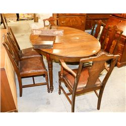 WOOD DINING TABLE (46"X62"X29.5") WITH 6 CHAIRS &