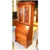 Image 1 : VINTAGE WRITING DESK WITH HUTCH, 32"X17"X76".