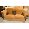 Image 1 : FABRIC HIDE A BED SOFA  WITH ACCENT CUSHIONS.