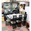Image 1 : BLACK TABLE WITH 8 CHAIRS, INCLUDES BUFFET AND