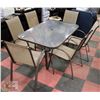 Image 1 : PATIO SET WITH 6 CHAIRS, METAL & GLASS