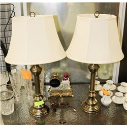 SET OF 2 BRUSHED NICKEL TABLE LAMPS -