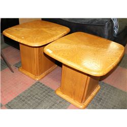 PAIR OF WOOD END TABLES