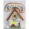 Image 1 : BIRDHOUSE WELCOME HANGING OUTDOOR PLAQUE