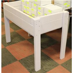 36"X24"X33" RAISED WHITE PLANTER