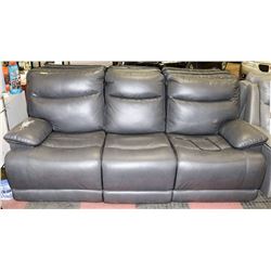 DARK GREY LEATHERETTE 88" ELECTRIC RECLINING SOFA