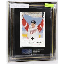 FRAMED STEVE YZERMAN AUTOGRAPH W/ UPPER DECK COA