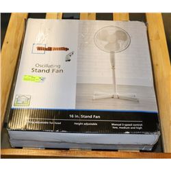 OSCILLATING 16" VAR. SPEED STAND FAN (UNUSED)