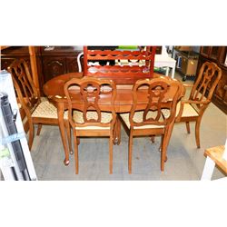 VINTAGE 57"X39"X29" TABLE WITH 6 CHAIRS.