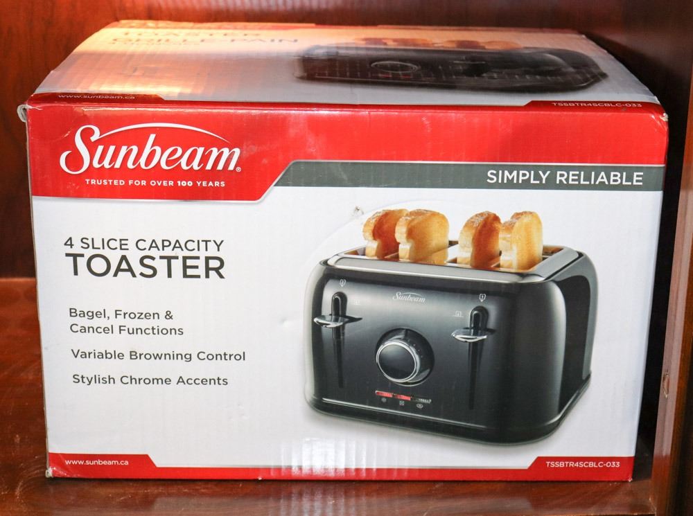 NEW SUNBEAM 4 SLICE TOASTER BLACK Kastner Auctions