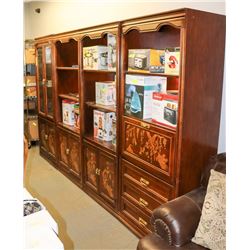 CARVED DESIGN 4 PC WALL UNIT. EACH UNIT IS