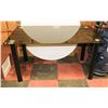 Image 1 : BLACK GLASS 32"X55"X29.5" KITCHEN TABLE.