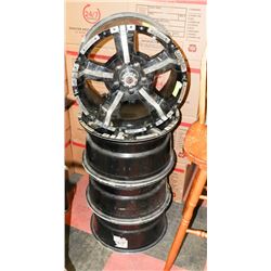 SET OF FOUR 17" MAG WHEEL RIMS.