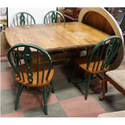 OAK TABLE & 4 CHAIRS 60 X 42
