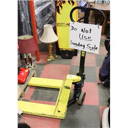 PALLET JACK 5500LBS CAP, YELLOW, 7 DAY WARRANTY