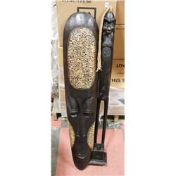 LARGE AFRICAN MASK AND STATUE ESTATE