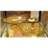 Image 1 : 2 AMBER GLASS CAKE DISHES.