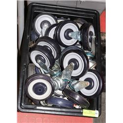 BASKET OF NEW CASTER WHEELS