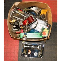 BOX OF AUTOMOTIVE STUFF.