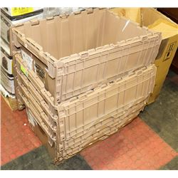 LOT OF 5 COMMERCIAL GRADE FOLDING LID STORAGE