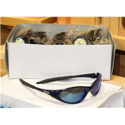 BOX OF DARK BLUE OAKLEY STYLED SUNGLASSES