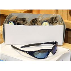 BOX OF DARK BLUE OAKLEY STYLED SUNGLASSES