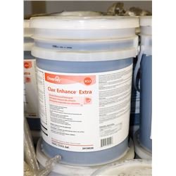 5 GALLON PAIL OF CLAX SOLVENT INHANCED DETERGENT.