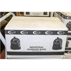 CASE OF INDUSTRIAL GARBAGE BAGS. AS THEY COME.