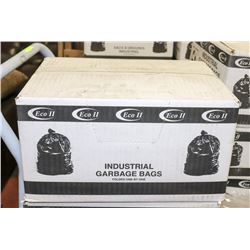 CASE OF INDUSTRIAL GARBAGE BAGS. AS THEY COME.