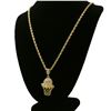 Image 3 : PLATED 14KT Gold CZ Pendant with Chain