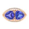 Image 1 : 14KT Rose Gold 4.66ctw Tanzanite and Diamond Ring