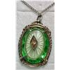 Image 1 : ANTIQUE STERLING SILVER CAMPHOR GLASS PENDANT