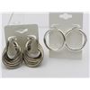 Image 1 : (2) PAIRS OF LARGE STERLING SILVER HOOP EARRINGS