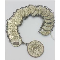 VINTAGE HANDMADE MEXICAN COIN BRACELET