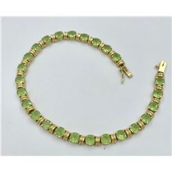 14K GOLD PERIDOT TENNIS BRACELET