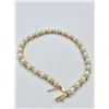 Image 1 : 14k TENNIS BRACELET WITH CULTURED PEARL