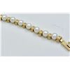 Image 2 : 14k TENNIS BRACELET WITH CULTURED PEARL