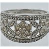Image 1 : 14K WHITE GOLD DIAMOND FILIGREE RING