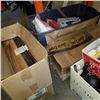 Image 2 : LOT OF NEW CLEAN REEM BOOT COVERS AND WELDING HOOD PROTECTORS AND 3 BOXES OF POTS AND KITCHEN ITEMS