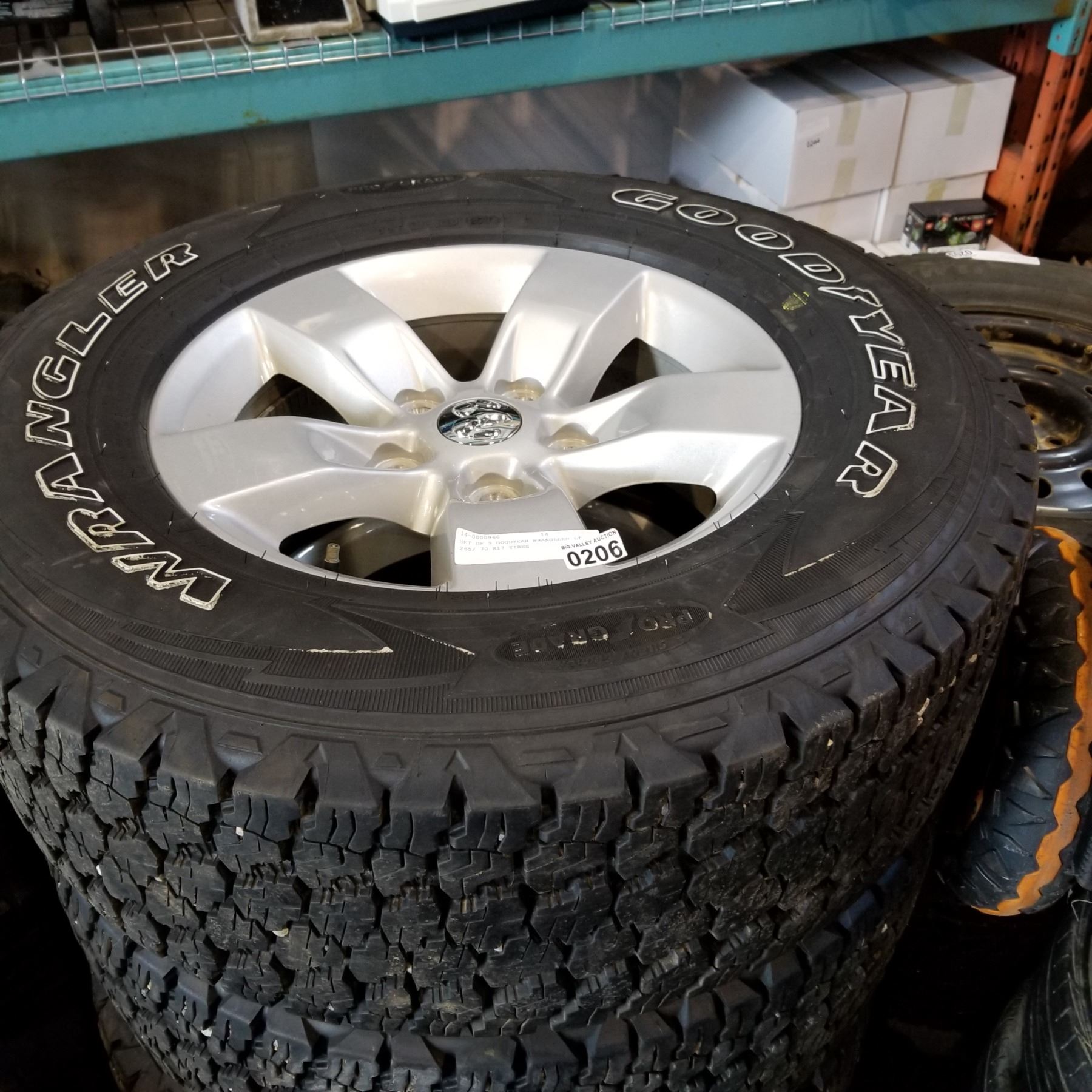 SET OF 5 GOODYEAR WRANGLER LT 265/ 70 R17 TIRES Big Valley Auction