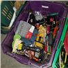 Image 2 : 2 TOTES OF TOOLS, EXTENSION CORDS AND MORE