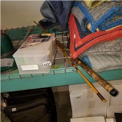 HAND MADE FISHING ROD AND SMALL TACKLE BOX W/ CONTENTS